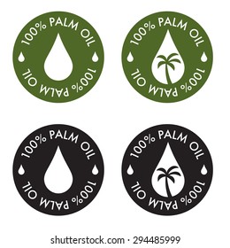 Palm oil icons vector set or collection