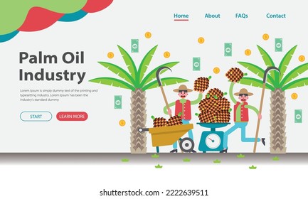 Palm oil industry palm oil tree weight scale palm trader palm oil company corporate identity illustration for web template and application design