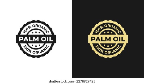 Palm Oil Label or Palm Oil Seals Vector Isolated in Flat Style. Best Palm Oil Label Vector for product design element. Simple Palm Oil Seal Vector for product packaging design element.