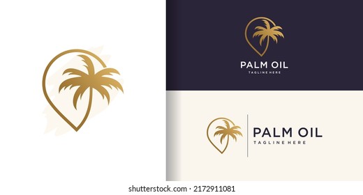 Palm oil logo design with modern abstract concept Premium Vector