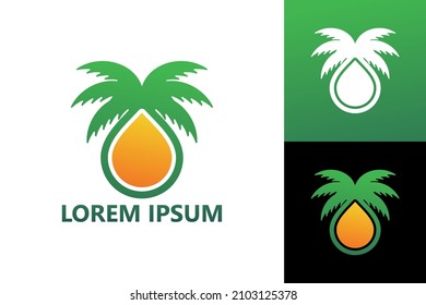 Palm oil logo template design vector