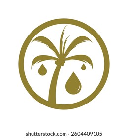 Palm oil logo vector flat design template