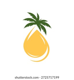 Logotipo de aceite de palma diseño plano de Vector
