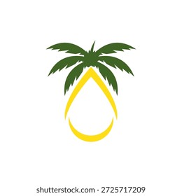Logotipo de aceite de palma diseño plano de Vector