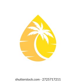 Logotipo de aceite de palma diseño plano de Vector