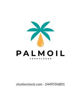 ILUSTRACIÓN DEL VECTOR DEL LOGOTIPO DEL ÁRBOL DE ACEITE DE PALMA