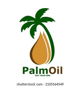 Plantilla de logotipo del vector del aceite de palma. Este diseño utiliza colores verde y marrón. Adecuado para la naturaleza