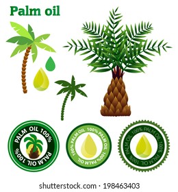 Palm oil vector set