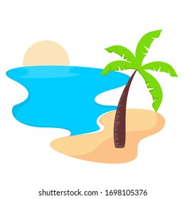Una palmera en la playa.