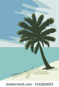 palm on the beach vector
