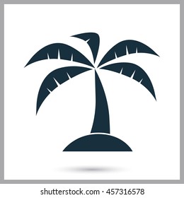 Palm on the island icon on the background