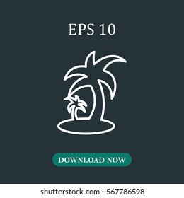 Palm on an island icon vector