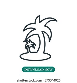 Palm on an island icon vector