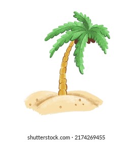 Palm sobre fondo blanco aislado. Ilustración del vector