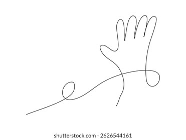 Palm. One line drawing vector illustration.