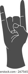 Palm Open Hand Finger Gesture Dibujo humano – Vector Line Art para UI UX Design
