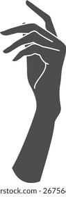 Palm Open Hand Finger Gesture Human Drawing – Vector Line Art for UI UX Design
