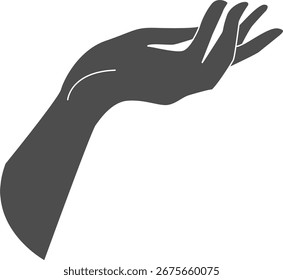 Palm Open Hand Finger Gesture Dibujo humano – Vector Line Art para UI UX Design
