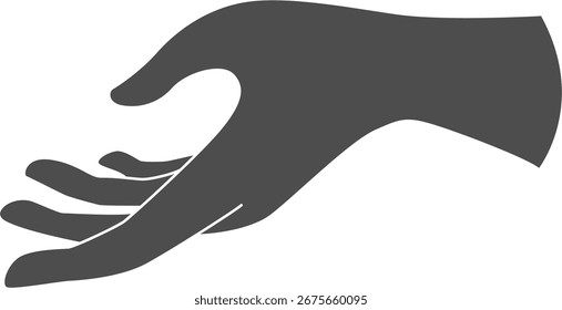 Palm Open Hand Finger Gesture Dibujo humano – Vector Line Art para UI UX Design
