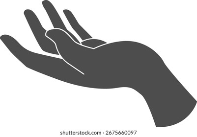 Palm Open Hand Finger Gesture Human Drawing - Vetor Line Art para UI UX Design
