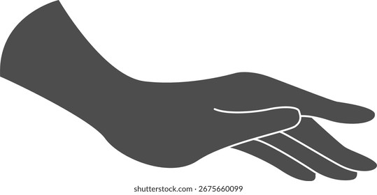 Palm Open Hand Finger Gesture Dibujo humano – Vector Line Art para UI UX Design
