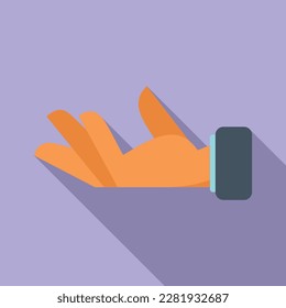 Palm open icon flat vector. Sign pose. Position up