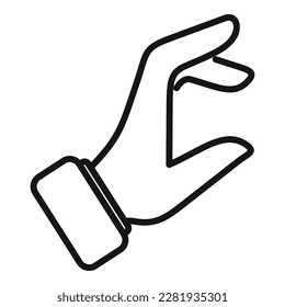 Palm open icon outline vector. Sign pose. Position up