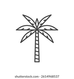 Palm outline icon. Vector illustration on white background