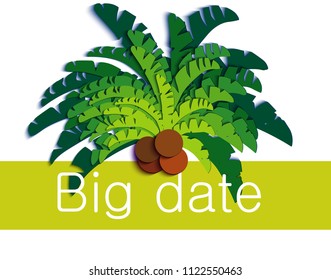 palm paper illustration, vector, banner