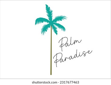 palm paradise green tree vector