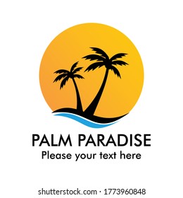 Palm Paradise Logo Design Vorlage Illustration