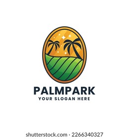 Palm Park Logo Illustration Icon Badge