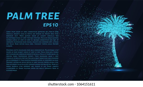 The palm of the particles. Palma crumbles into small circles and dots. Vector illustration