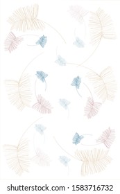 Palm pattern, card, banner, poster, background, leaf pattern, cartoon design
