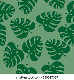 Palm pattern. Monstera leaves. Tropical leaves seamless background.  Trendy colors for textile or book covers, manufacturing, wallpapers, print, gift wrap and scrapbooking. 