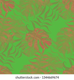 Palm Pattern. Seamless Pattern with Leaves of tropical Trees. Trendy Texture for, Underwear, Shirt, Swimwear. Tropical Palm Pattern.