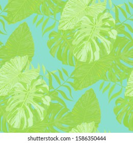 Palm Pattern. Seamless Pattern with Leaves of tropical Trees. Modern Texture for, Paper, Wallpaper, Shirt. Tropical Palm Pattern.