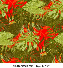 Patrón de palma. Patrón sin problemas con hojas de árboles tropicales. Textura retro para, ropa interior, papel, tela. Patrón de palma tropical.