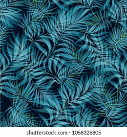 Palm pattern. Tree, jungle leaves.   Hand drawing.