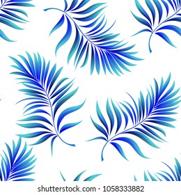 Palm pattern. Tree, jungle leaves.   Hand drawing.
