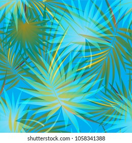 Palm pattern. Tree, jungle leaves.   Hand drawing.