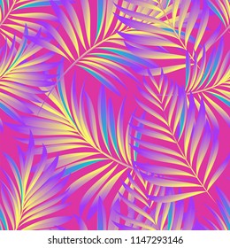 Palm. Pattern from tropical plant leaves. Jungle. Vector wallpaper, background.