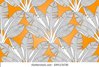 Palm pattern. Vector seamless palms background. 