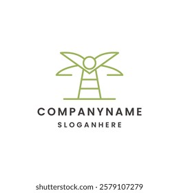 Palm people logo design template vector illustration on white background