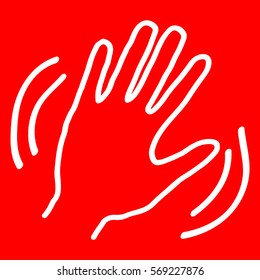 palm; person; concept; care; idea; drawing; hand; man; security; waving; sign; support; hello; silhouette; shape; line