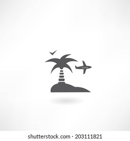 palm and plane icon