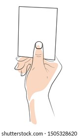 Palm position, hand holding object mockup or paper piece isolated icon vector. Finger and nail, gesture, human limb and items template. Body parts, hold and touch or give blank sheet or card