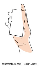 Palm position, hand holding object mockup or paper piece by edges isolated icon vector. Finger and nail, gesture, human limb and items template. Body part and smartphone silhouette, hold and touch