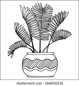 palma en el gráfico del doodle de la olla 