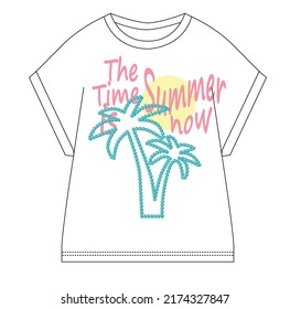 palm print summer for t-shirt